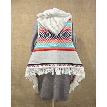 Poncho ekwadorskie - kamizelka ze 100% wełny owczej .